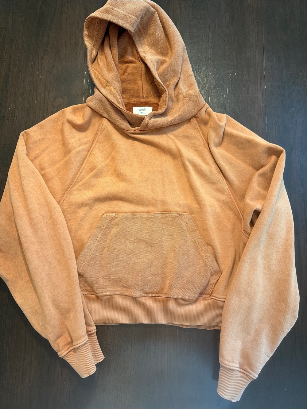 aerie Women’s Cropped Hooded Sweatshirt in Camel